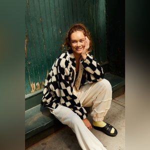 FP Movement Hit The Slopes Printed Fleece Jacket - Black Check